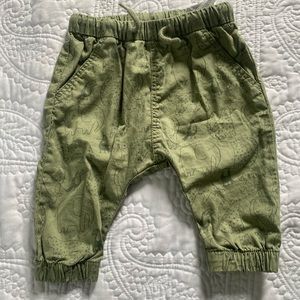 COPY - Baby boy olive green pants with animal pattern